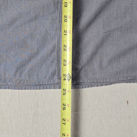 John Varvatos Converse Gray Checked S/S Cotton‎ Button Front Large - Picture 6 of 16